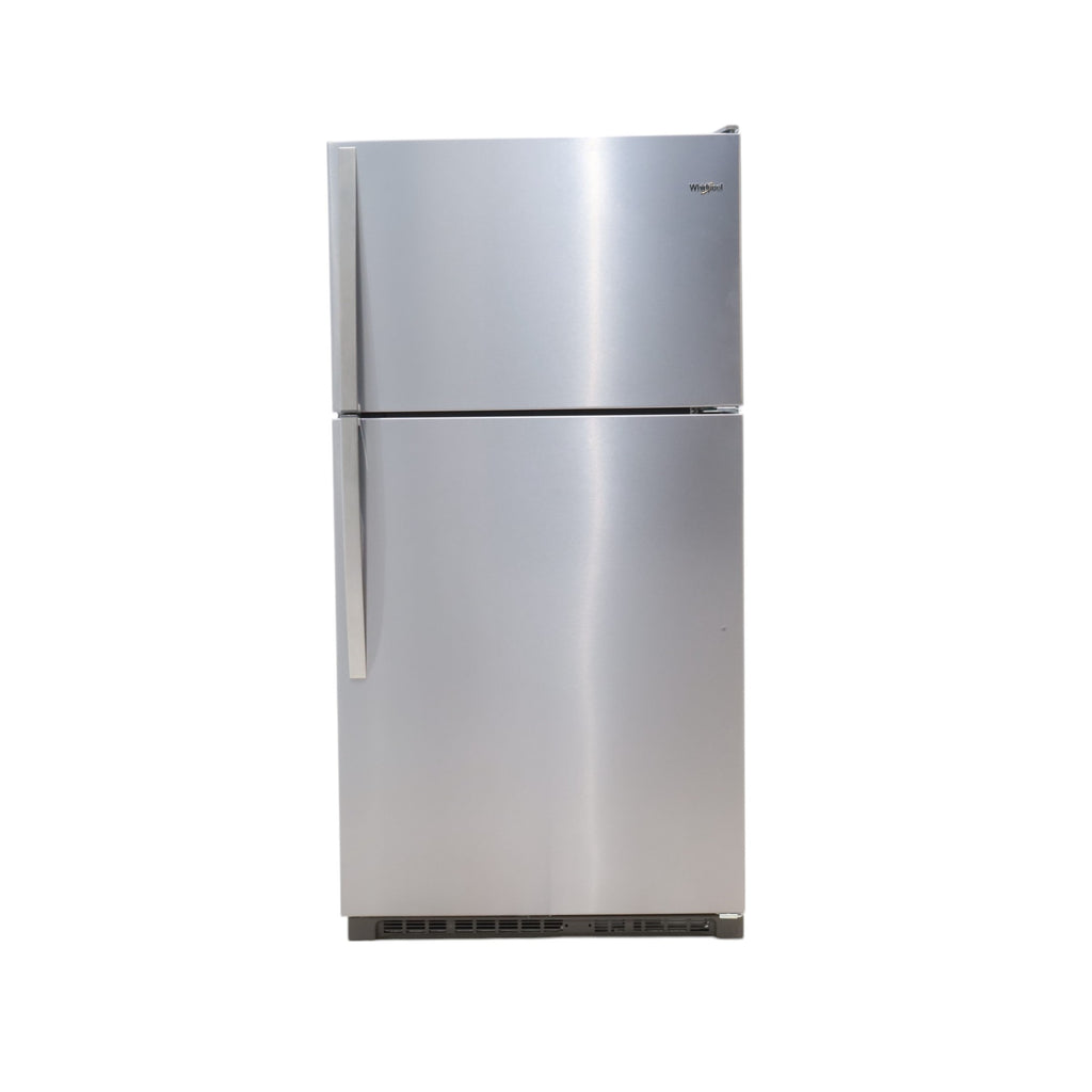 Pictures of 33" Wide Fingerprint-Resistant Stainless Steel Whirlpool 20.5 cu. ft. Top Freezer Refrigerator with Flexi-Slide Bin - Scratch & Dent - Minor - Neu Appliance Outlet - Discount Appliance Outlet in Austin, Tx