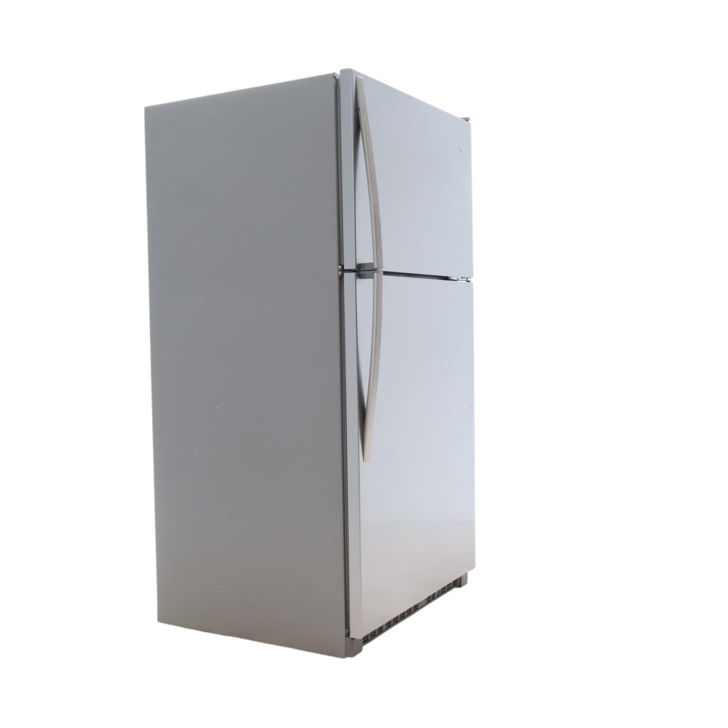 33" Wide Fingerprint-Resistant Stainless Steel Whirlpool 20.5 cu. ft. Top Freezer Refrigerator with Flexi-Slide Bin - Scratch & Dent - Minor