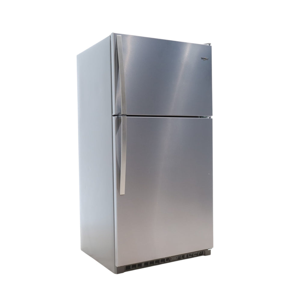 33" Wide Fingerprint-Resistant Stainless Steel Whirlpool 20.5 cu. ft. Top Freezer Refrigerator with Flexi-Slide Bin - Scratch & Dent - Minor