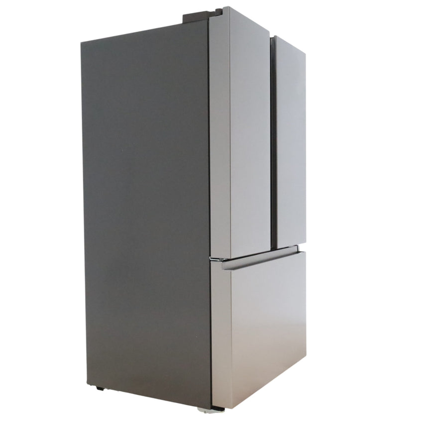 Fingerprint Resistant Brushed Steel ENERGY STAR Hisense 26.6 cu. ft. 3 Door French Door Refrigerator with Icemaker and Internal Water Dispenser - Scratch & Dent - Minor