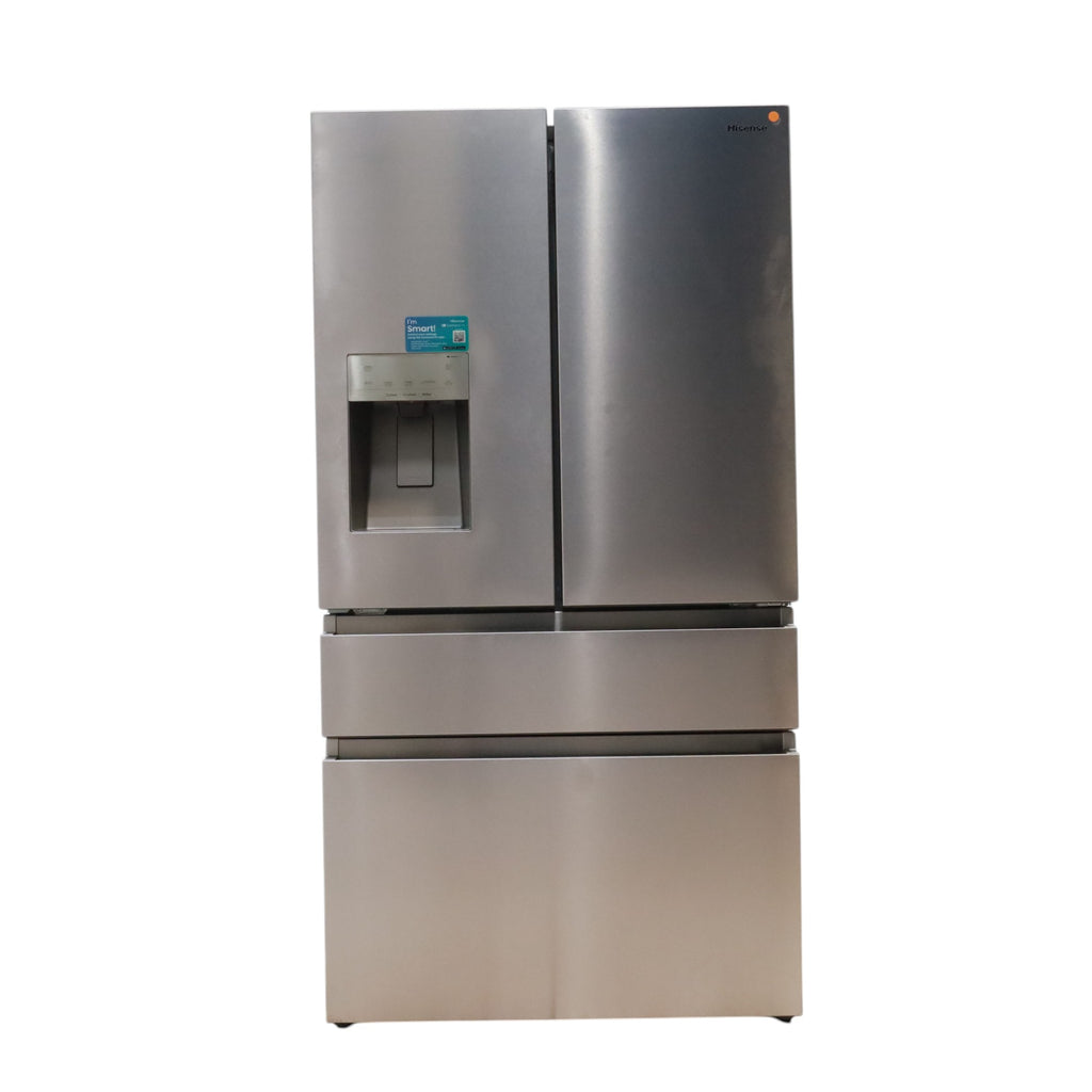 Hisense Stainless Steel PureFlat 25.6-cu ft 4-Door Smart French Door ENERGY STAR Refrigerator with Ice Maker, Water and Ice Dispenser - Open Box