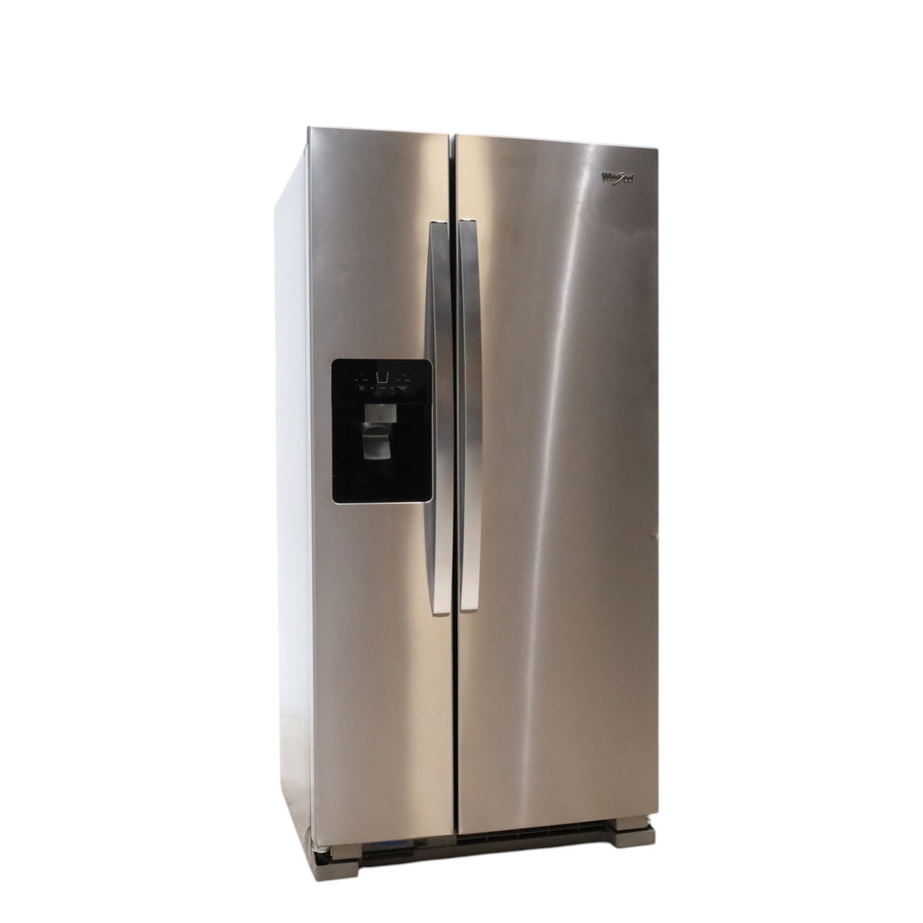 33 in. Wide Fingerprint-Resistant Stainless Steel Whirlpool 21.4 cu. ft. Side by Side Refrigerator with In Door Ice and Water Dispenser - Scratch & Dent - Minor