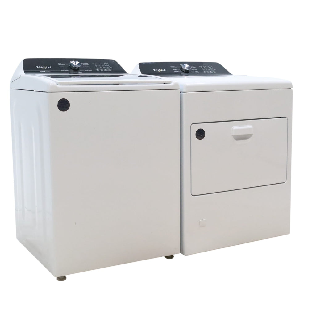 Pictures of Whirlpool 4.7–4.8 Cu. Ft. Top Load Washer with 2 in 1 Removable Agitator and Built-In Water Faucet and 7.0 Cu. Ft. Top Load Gas Moisture Sensing Dryer with Wrinkle Shield™ Option - Open Box - Neu Appliance Outlet - Discount Appliance Outlet in Austin, Tx