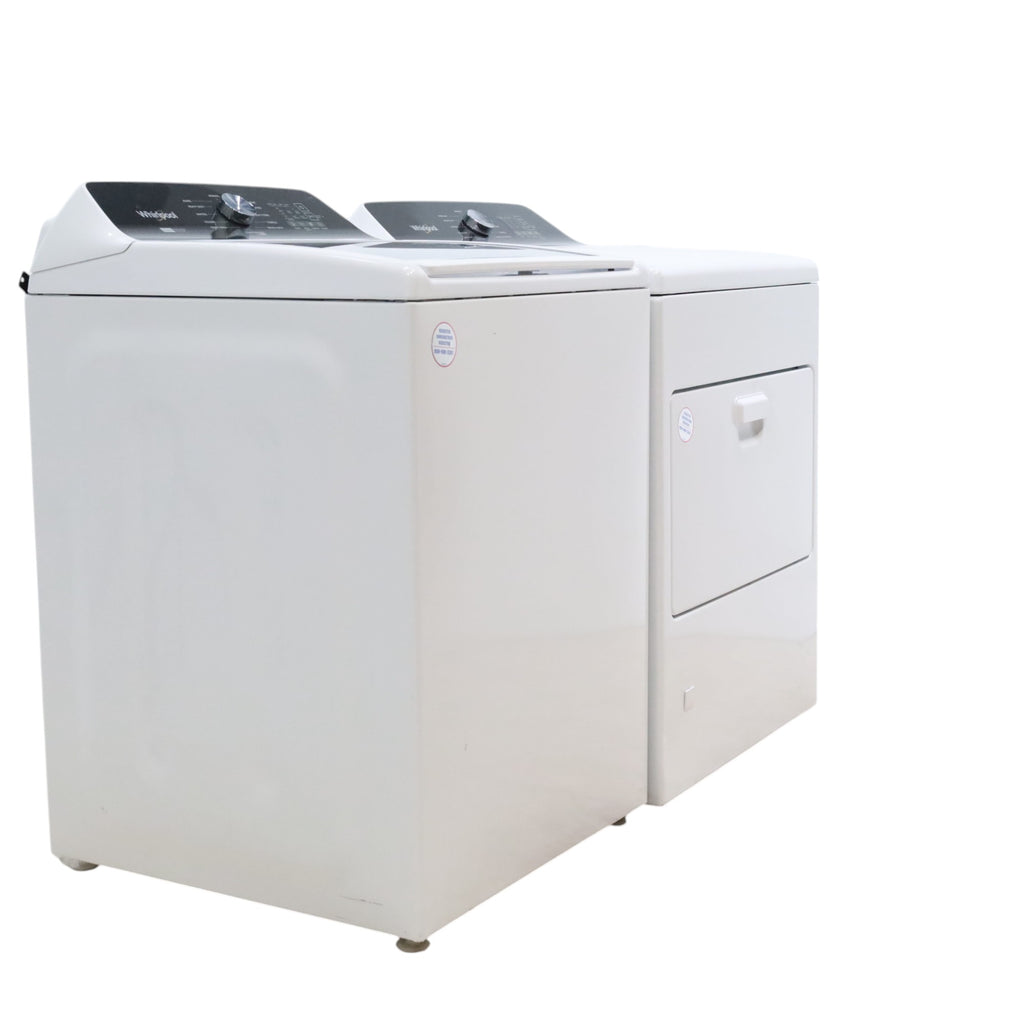 Pictures of Whirlpool 4.7–4.8 Cu. Ft. Top Load Washer with 2 in 1 Removable Agitator and Built-In Water Faucet and 7.0 Cu. Ft. Top Load Gas Moisture Sensing Dryer with Wrinkle Shield™ Option - Open Box - Neu Appliance Outlet - Discount Appliance Outlet in Austin, Tx