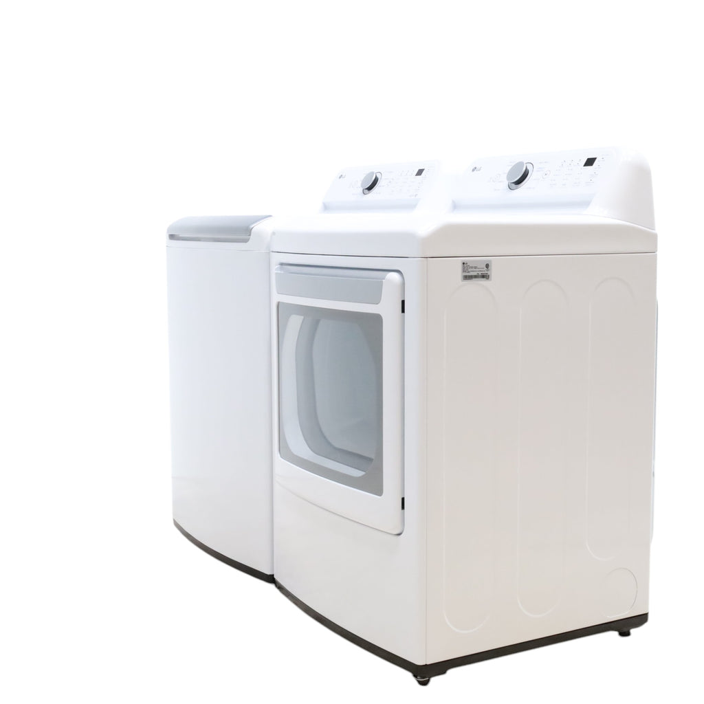 LG 5.0 cu. ft. Mega Capacity Top Load Washer with TurboDrum™ Technology and 7.3 cu. ft. Ultra Large Capacity Electric Dryer with Sensor Dry Technology - Scratch & Dent - Minor