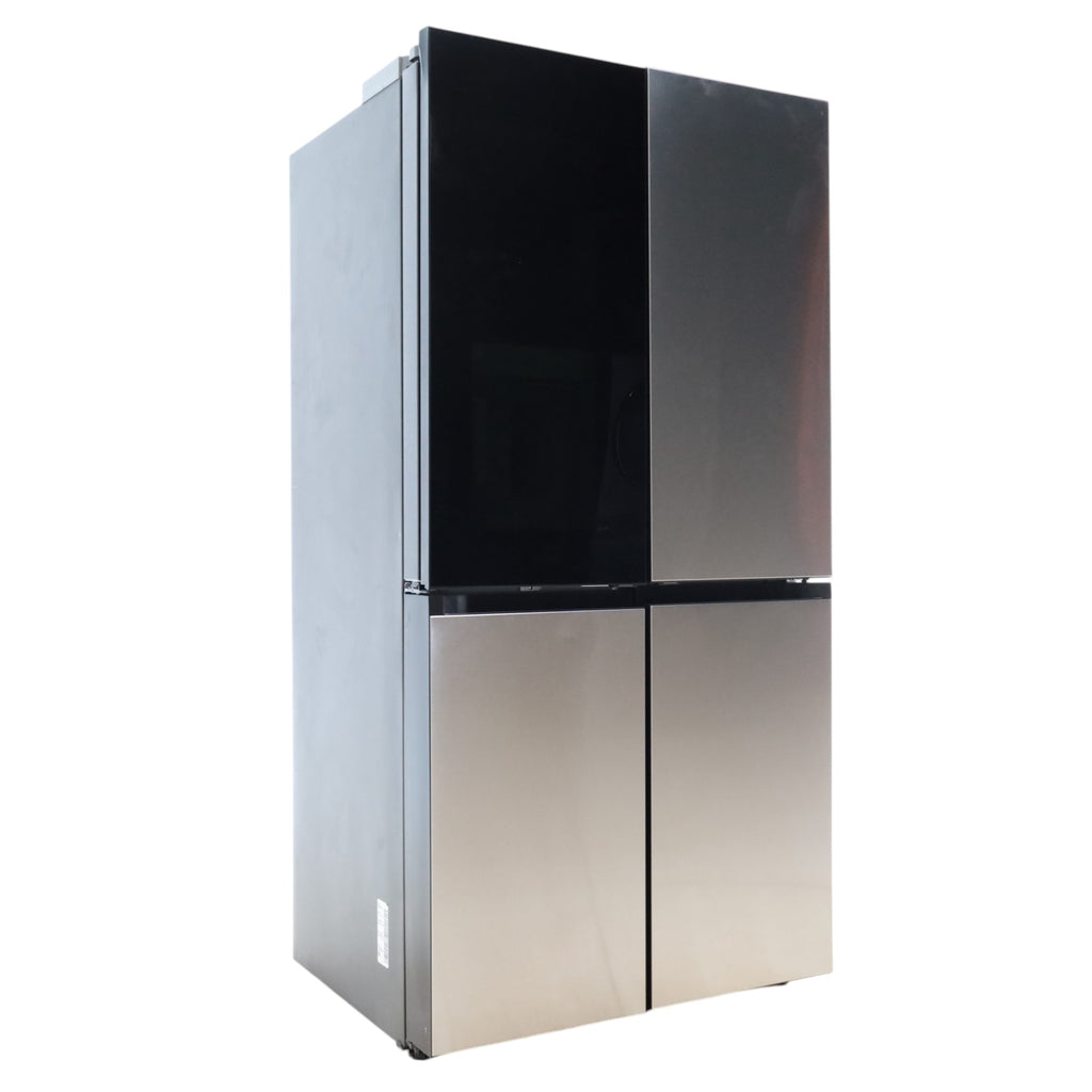 Stainless Steel Samsung Bespoke Counter-depth 22.5-cu ft 4-Door Smart French Door ENERGY STAR Refrigerator with Dual Ice Maker and Water Dispenser and Door within Door - Scratch & Dent - Minor