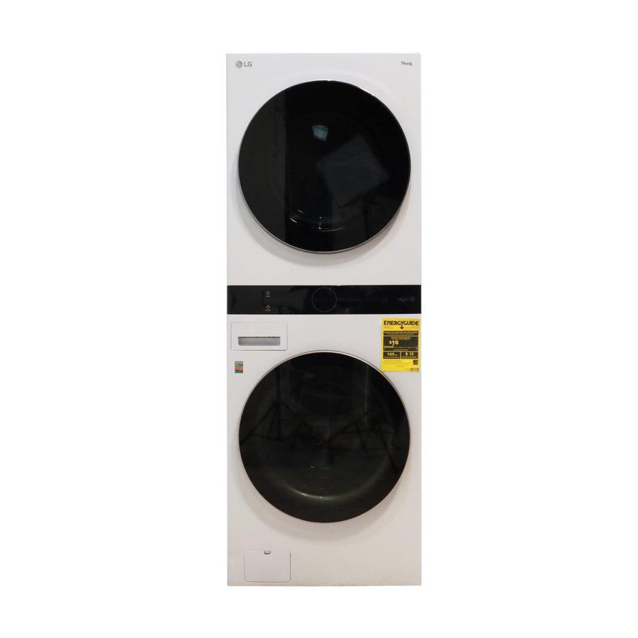 White LG Wash Tower Single Unit Front Load with Center Control™ 4.5 cu. ft. Washer and 7.4 cu. ft. Electric Dryer - Scratch & Dent - Minor
