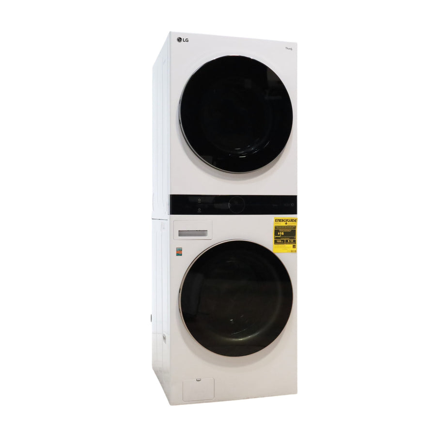 White LG Wash Tower Single Unit Front Load with Center Control™ 4.5 cu. ft. Washer and 7.4 cu. ft. Electric Dryer - Scratch & Dent - Minor