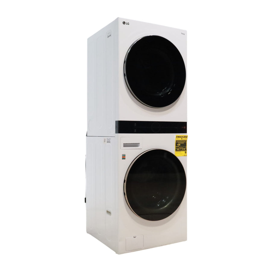White LG Wash Tower Single Unit Front Load with Center Control™ 4.5 cu. ft. Washer and 7.4 cu. ft. Electric Dryer - Scratch & Dent - Minor