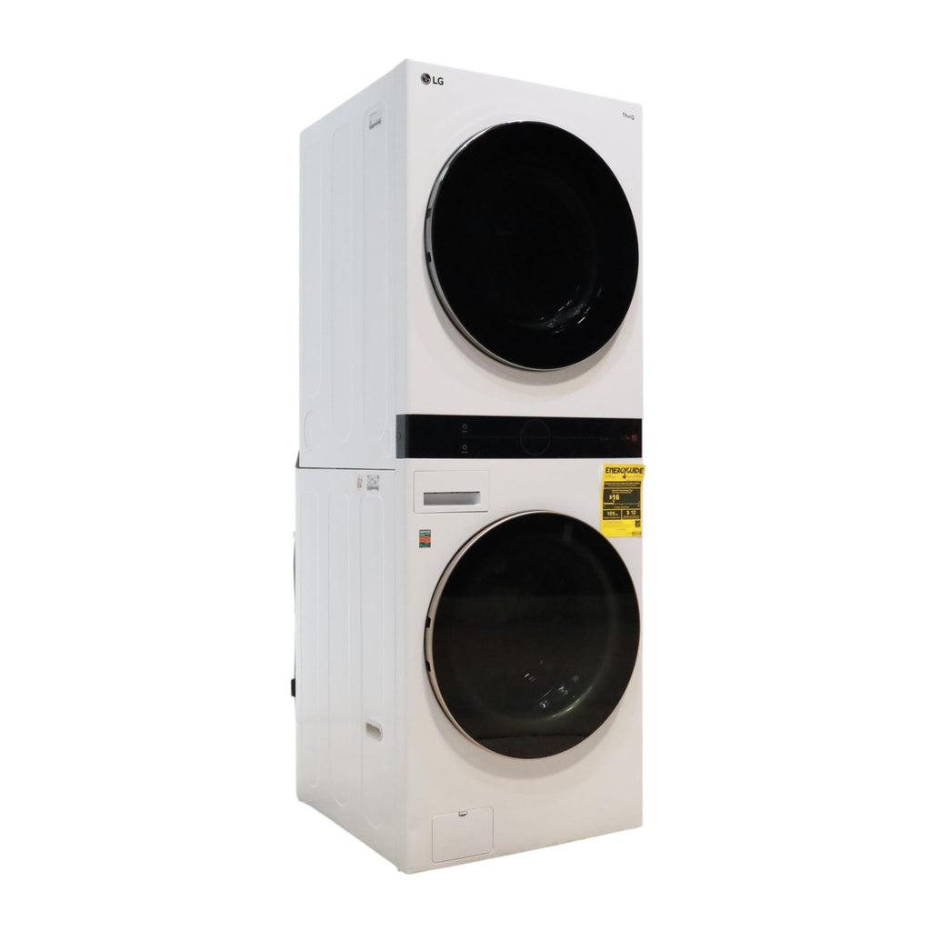 Pictures of White LG Wash Tower Single Unit Front Load with Center Control™ 4.5 cu. ft. Washer and 7.4 cu. ft. Electric Dryer - Scratch & Dent - Minor - Neu Appliance Outlet - Discount Appliance Outlet in Austin, Tx