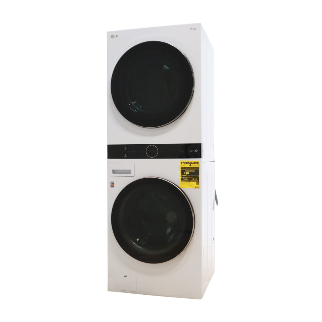 White LG Wash Tower Single Unit Front Load with Center Control™ 4.5 cu. ft. Washer and 7.4 cu. ft. Electric Dryer - Scratch & Dent - Minor