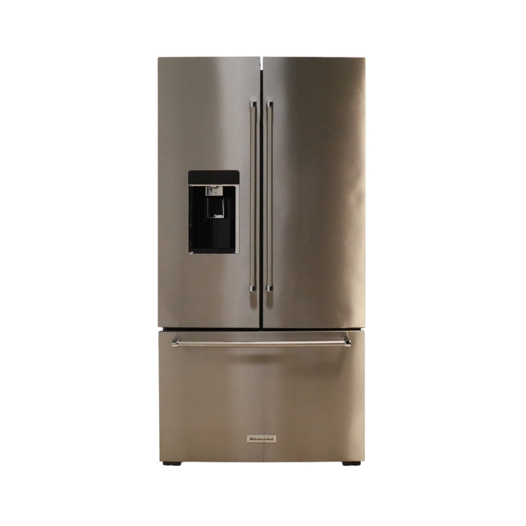 Pictures of Kitchenaid Stainless Steel 23.8 cu. ft. 36" Counter-Depth French Door Platinum Interior Refrigerator with PrintShield™ Finish - Scratch & Dent - Minor - Neu Appliance Outlet - Discount Appliance Outlet in Austin, Tx