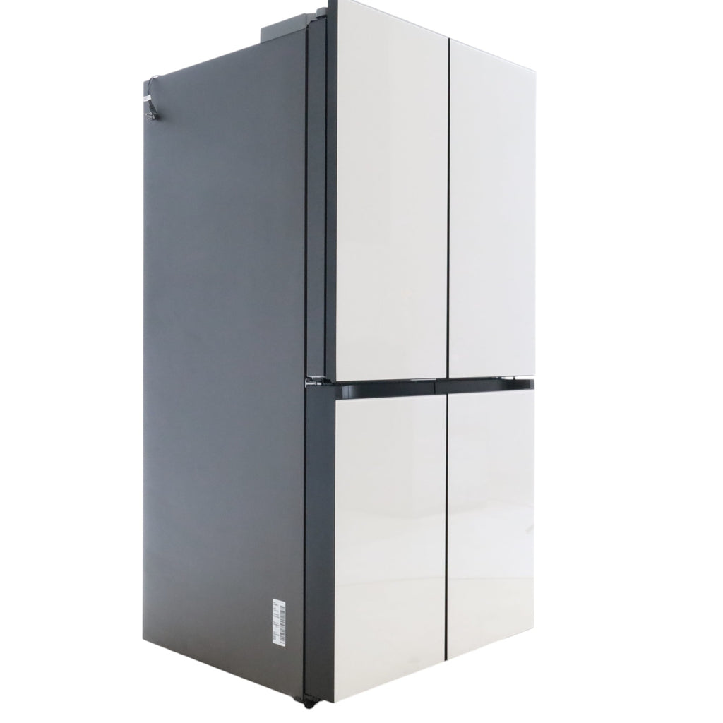 Samsung Bespoke 29 cu. ft. 4-Door Flex™ Refrigerator with Beverage Center™ & Customizable Door Panels in White Glass - Open Box