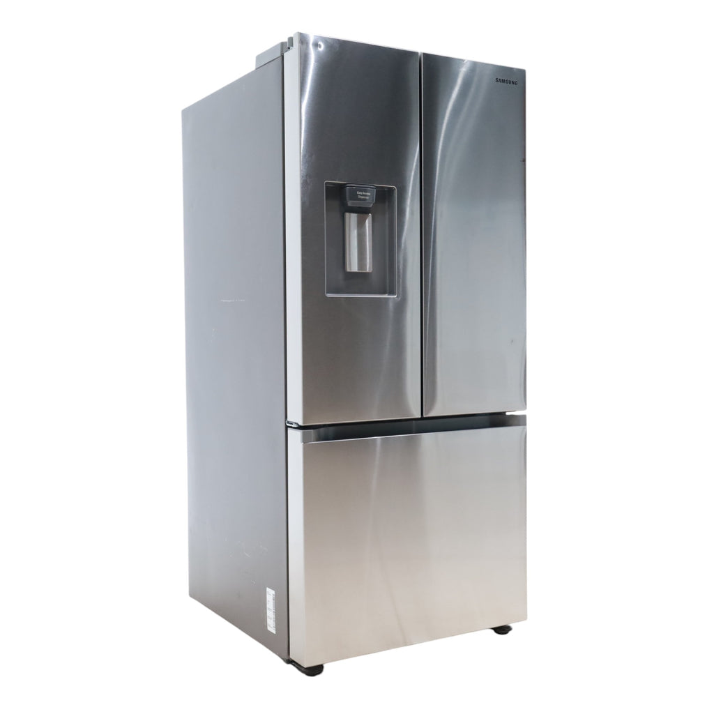 Pictures of 30 in. Fingerprint Resistant Stainless Steel ENERGY STAR Samsung 22 cu. ft. 3 Door French Door Refrigerator with Exterior Water and Ice Dispenser - Scratch & Dent - Minor - Neu Appliance Outlet - Discount Appliance Outlet in Austin, Tx