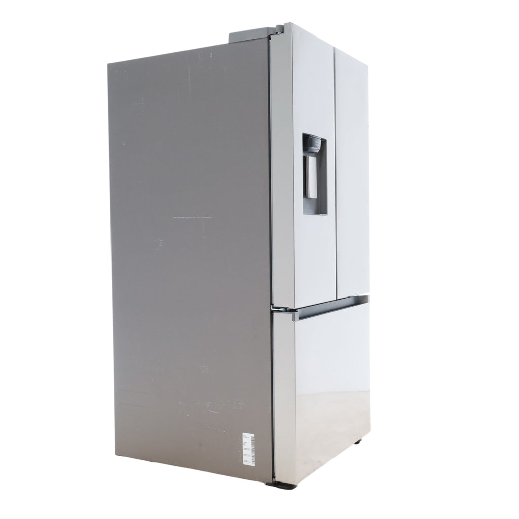 Pictures of 30 in. Fingerprint Resistant Stainless Steel ENERGY STAR Samsung 22 cu. ft. 3 Door French Door Refrigerator with Exterior Water and Ice Dispenser - Scratch & Dent - Minor - Neu Appliance Outlet - Discount Appliance Outlet in Austin, Tx