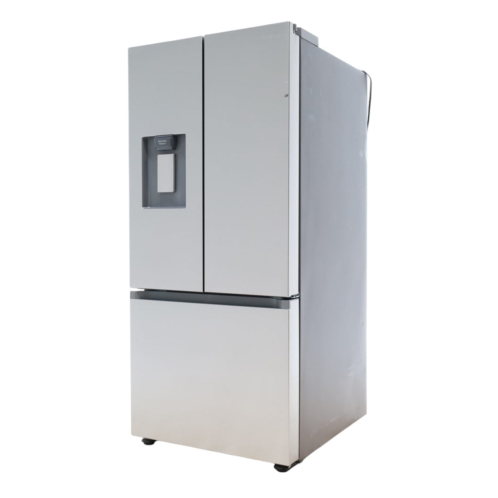 Pictures of 30 in. Fingerprint Resistant Stainless Steel ENERGY STAR Samsung 22 cu. ft. 3 Door French Door Refrigerator with Exterior Water and Ice Dispenser - Scratch & Dent - Minor - Neu Appliance Outlet - Discount Appliance Outlet in Austin, Tx