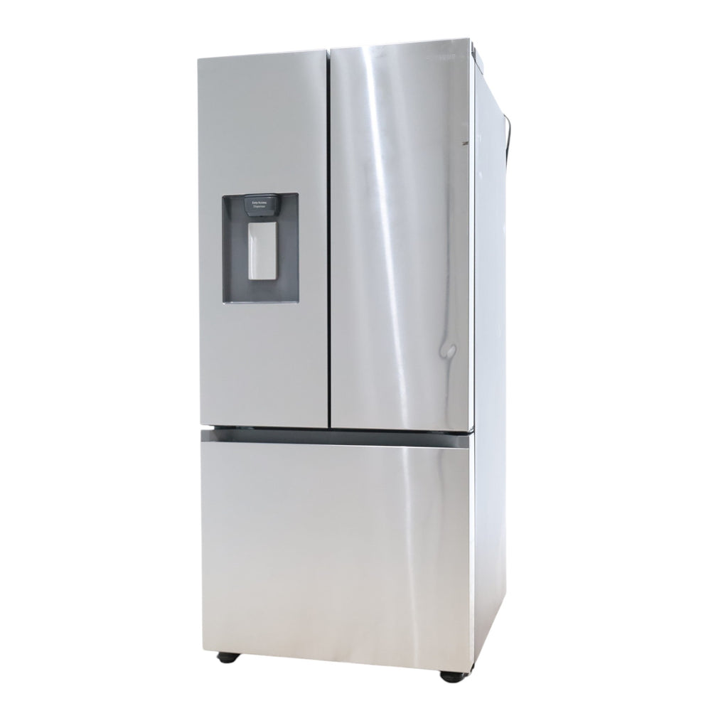 30 in. Fingerprint Resistant Stainless Steel ENERGY STAR Samsung 22 cu. ft. 3 Door French Door Refrigerator with Exterior Water and Ice Dispenser - Scratch & Dent - Minor