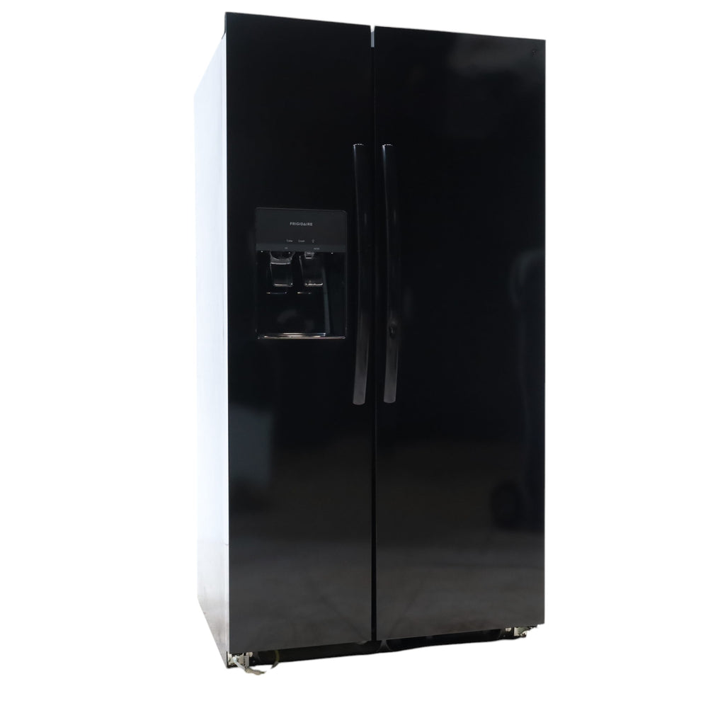 Pictures of Frigidaire Black 26 Cu. Ft. 36" Standard-Depth ENERGY STAR Side-by-Side Refrigerator with EvenTemp™ Cooling System - Scratch & Dent - Minor - Neu Appliance Outlet - Discount Appliance Outlet in Austin, Tx