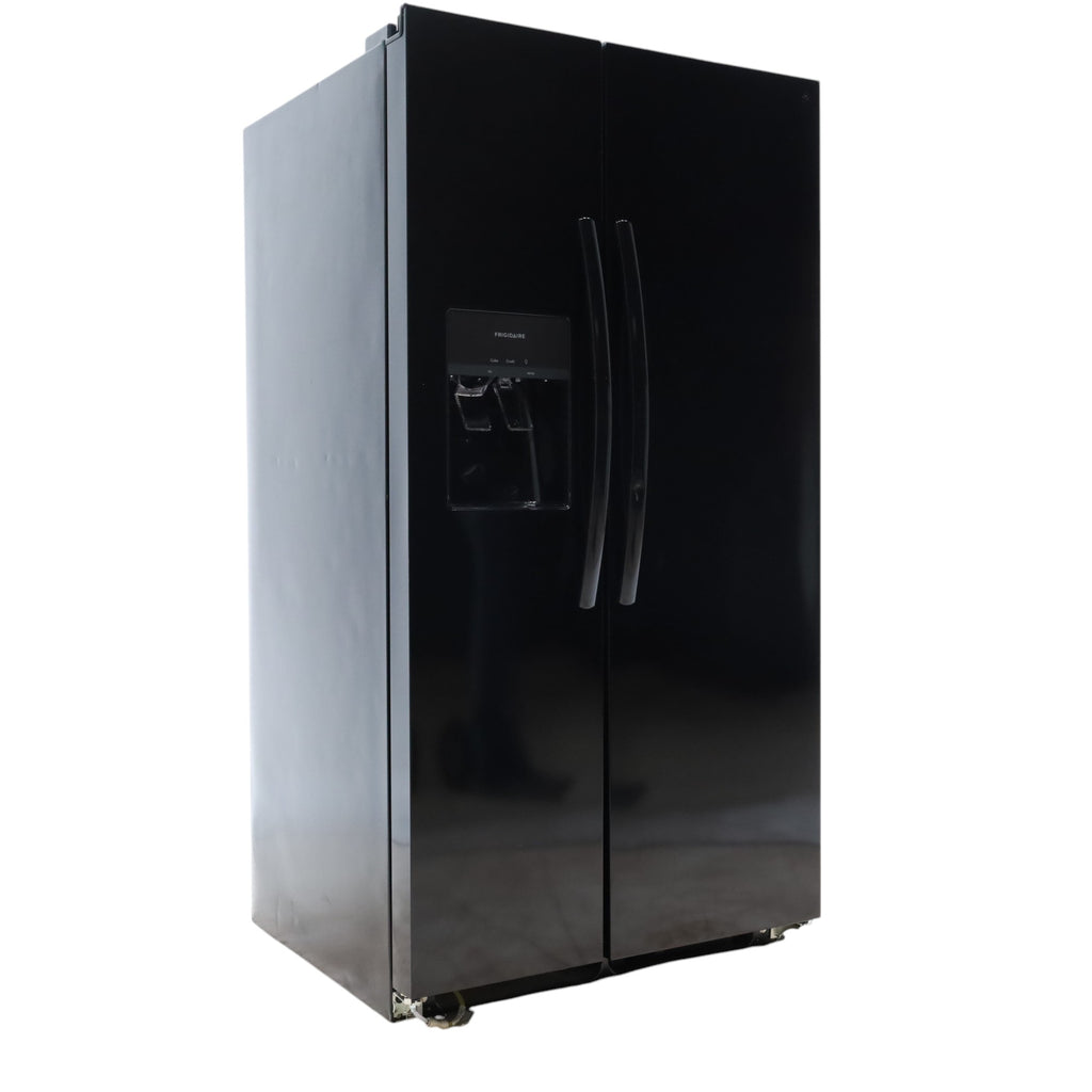 Pictures of Frigidaire Black 26 Cu. Ft. 36" Standard-Depth ENERGY STAR Side-by-Side Refrigerator with EvenTemp™ Cooling System - Scratch & Dent - Minor - Neu Appliance Outlet - Discount Appliance Outlet in Austin, Tx