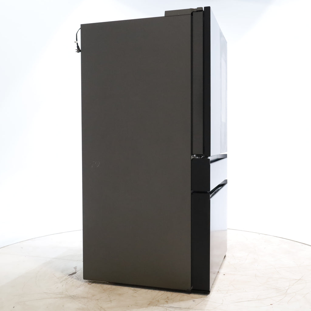 Pictures of Samsung Bespoke 4-Door French Door Refrigerator (29 cu. ft.) – with Top Left and Family Hub™ Panel in Charcoal Glass - and Matte Black Steel Middle and Bottom Door Panels - Open Box - Neu Appliance Outlet - Discount Appliance Outlet in Austin, Tx