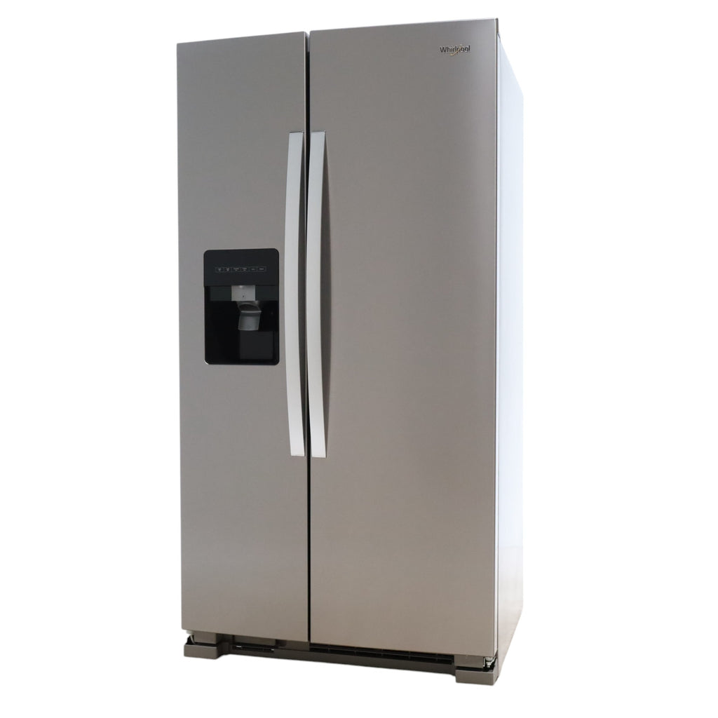 Pictures of Whirlpool 36' Wide Fingerprint Resistant Stainless Steel 24 cu ft Capacity Side By Side Refrigerator with Ice and Water Dispenser - Open Box - Neu Appliance Outlet - Discount Appliance Outlet in Austin, Tx