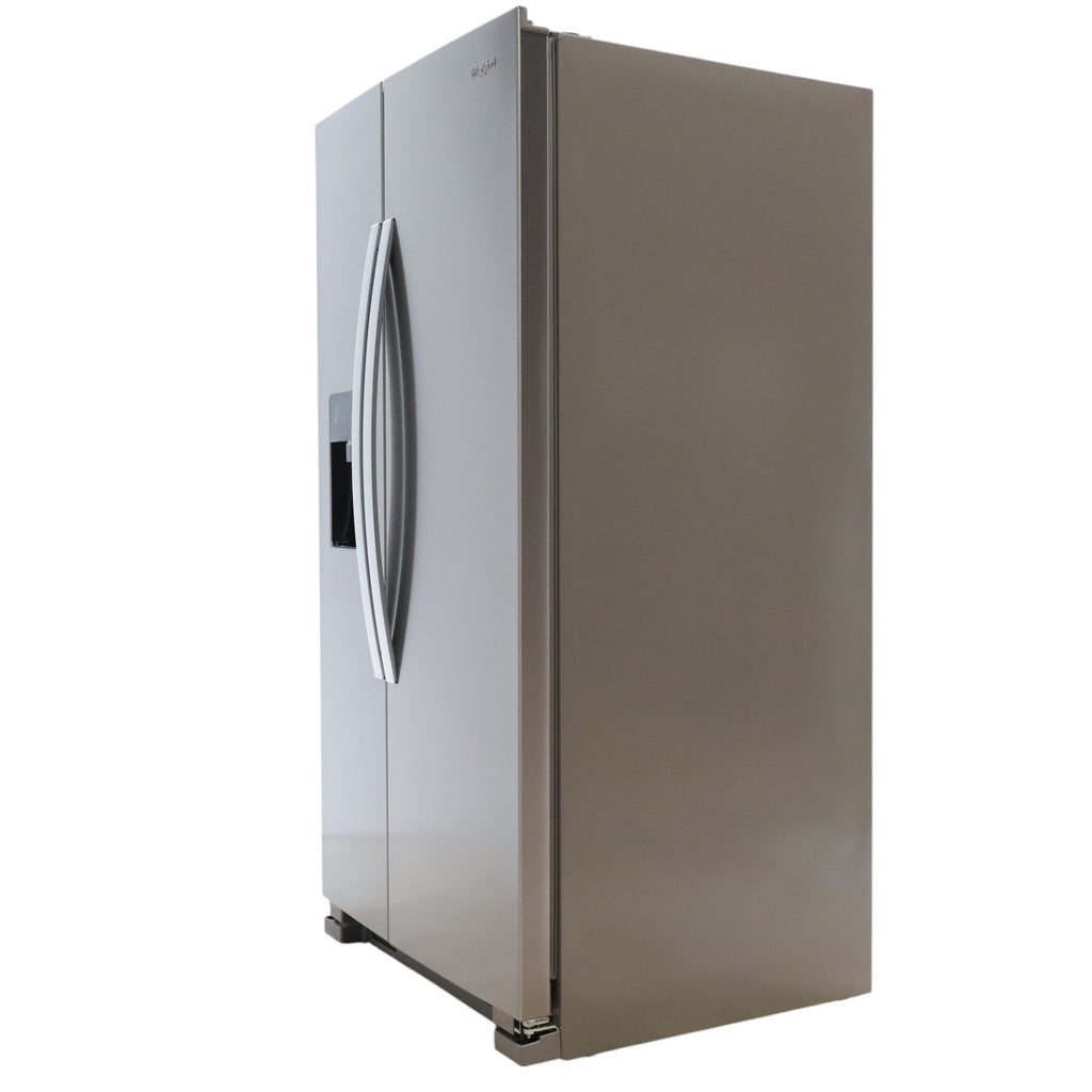 Pictures of Whirlpool 36' Wide Fingerprint Resistant Stainless Steel 24 cu ft Capacity Side By Side Refrigerator with Ice and Water Dispenser - Open Box - Neu Appliance Outlet - Discount Appliance Outlet in Austin, Tx