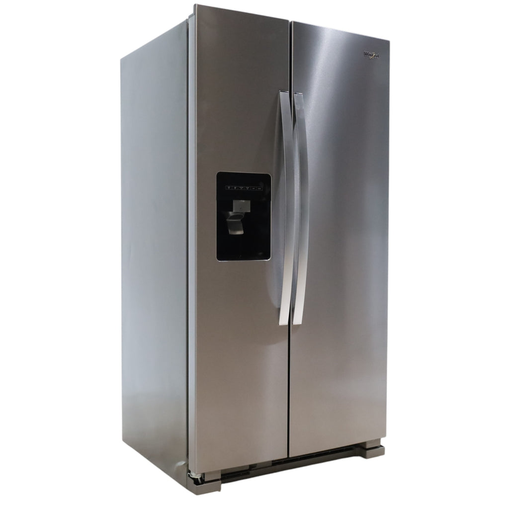 Whirlpool 36' Wide Fingerprint Resistant Stainless Steel 24 cu ft Capacity Side By Side Refrigerator with Ice and Water Dispenser - Open Box