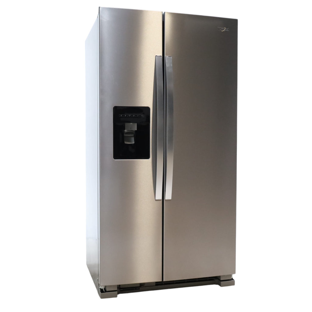 Whirlpool 36' Wide Fingerprint Resistant Stainless Steel 24 cu ft Capacity Side By Side Refrigerator with Ice and Water Dispenser - Open Box