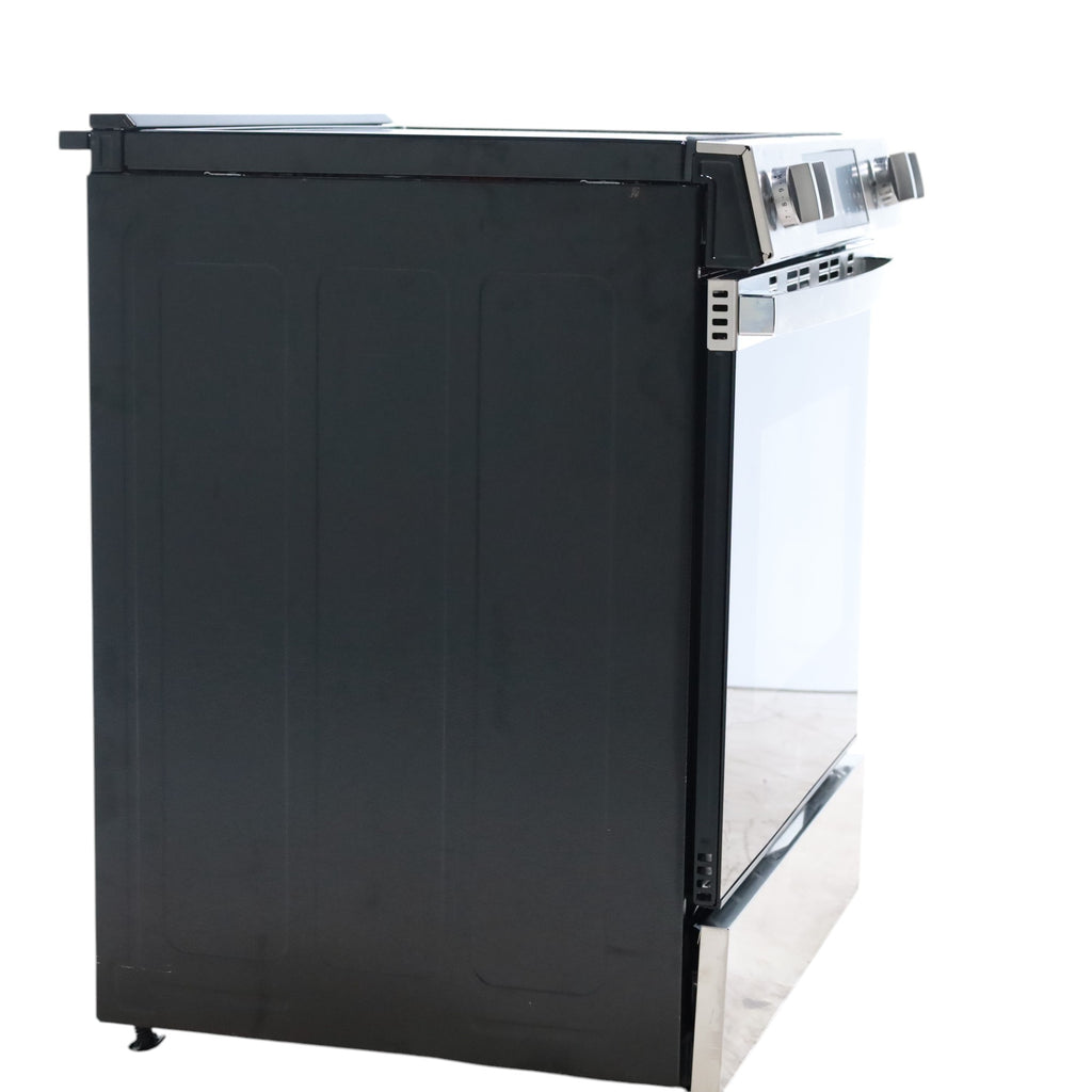 GE® Stainless Steel 30" Front Control Slide-In Electric Range with Crisp Mode and 5 Burner Radiant Cooktop - Scratch & Dent - Open Box