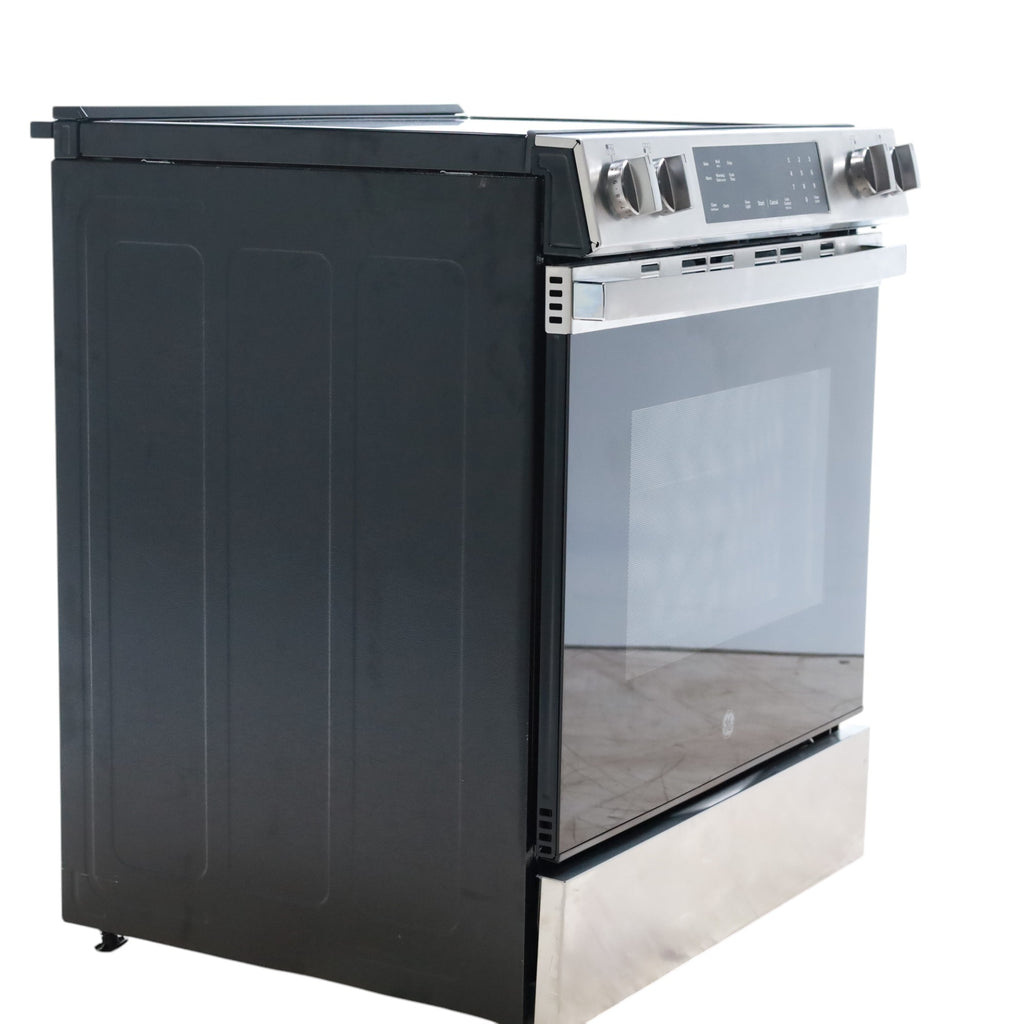GE® Stainless Steel 30" Front Control Slide-In Electric Range with Crisp Mode and 5 Burner Radiant Cooktop - Scratch & Dent - Open Box
