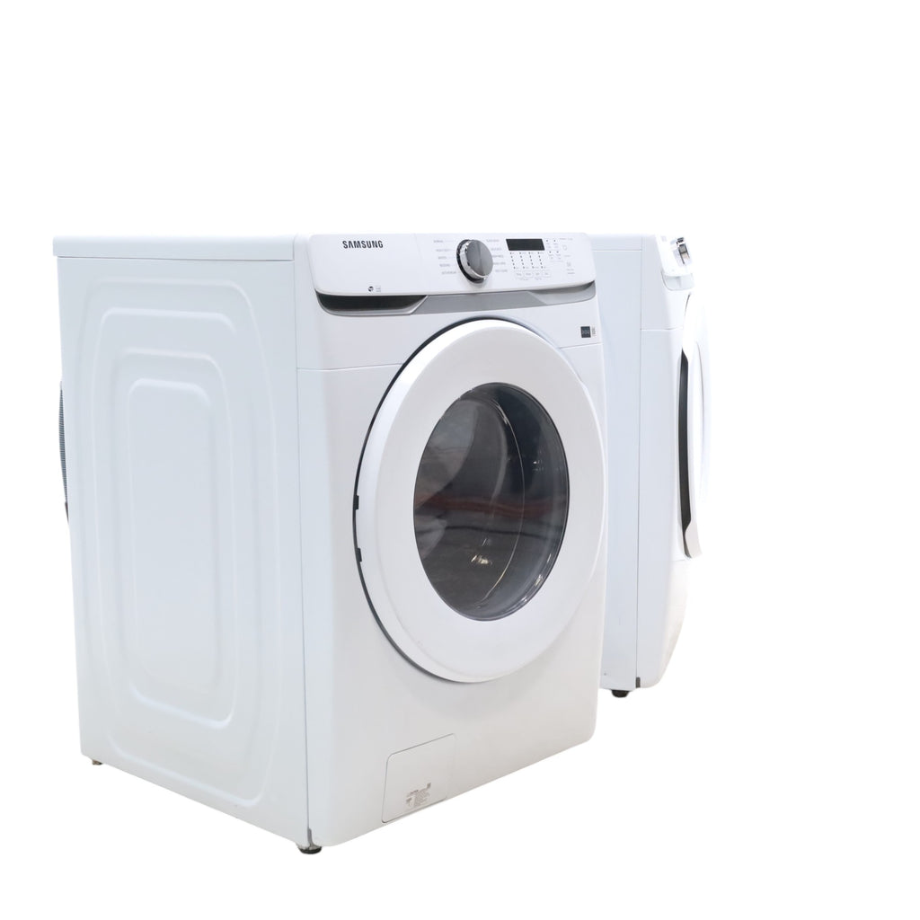 ENERGY STAR Samsung 4.5 cu. ft. Front Load Washer with Vibration Reduction and Samsung 7.5 cu. ft. Front Load Gas with Sensor Dry and Interior Drum Light- Scratch & Dent - Minor