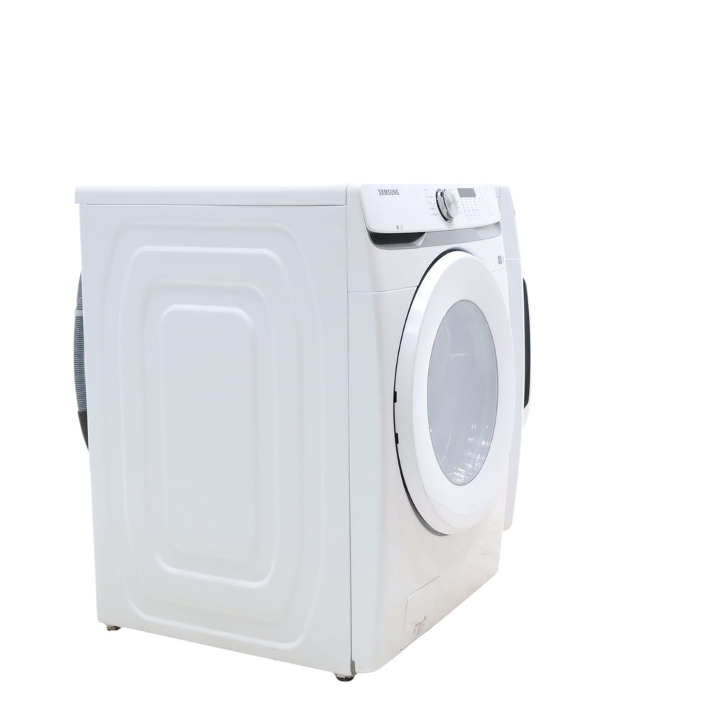 ENERGY STAR Samsung 4.5 cu. ft. Front Load Washer with Vibration Reduction and Samsung 7.5 cu. ft. Front Load Gas with Sensor Dry and Interior Drum Light- Scratch & Dent - Minor