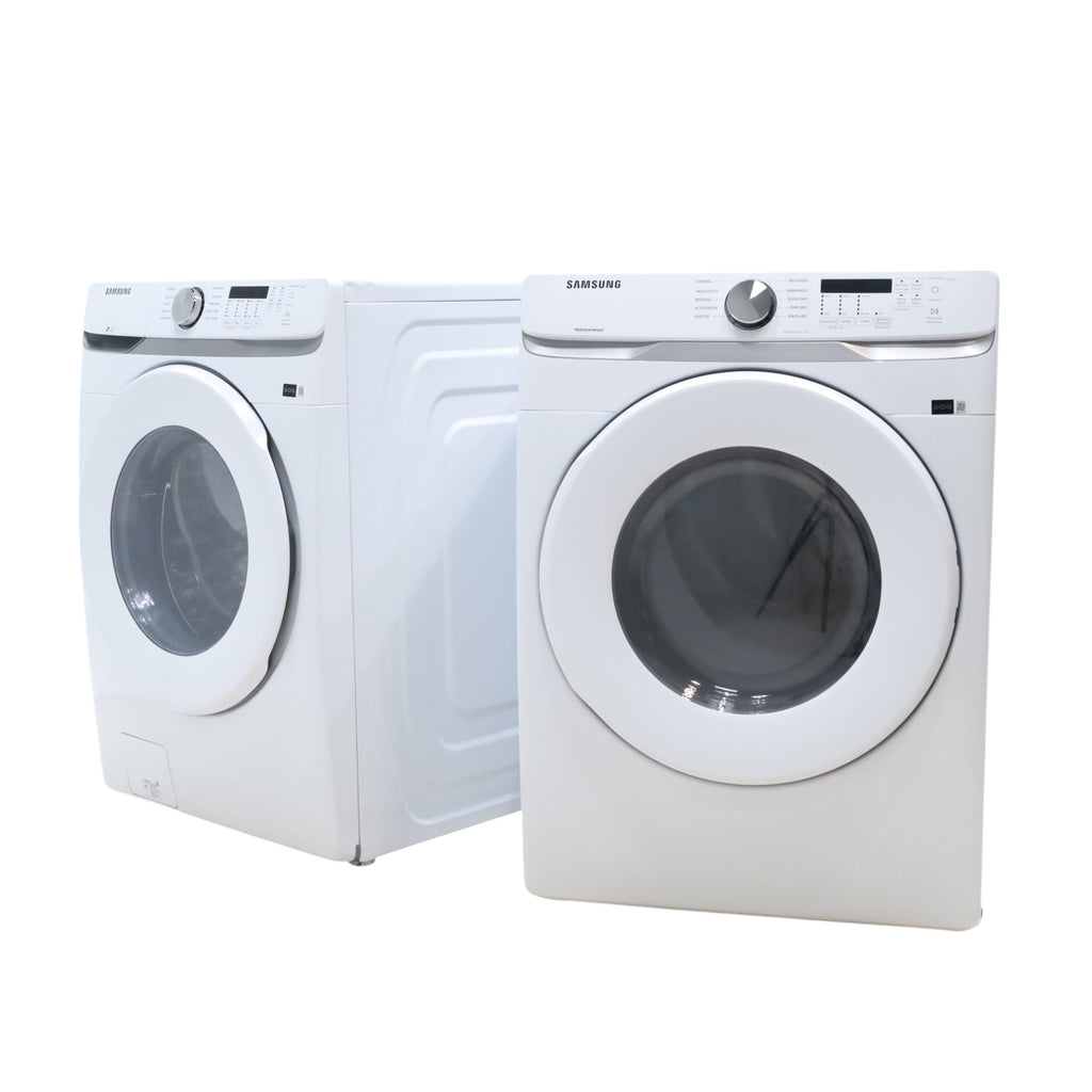 ENERGY STAR Samsung 4.5 cu. ft. Front Load Washer with Vibration Reduction and Samsung 7.5 cu. ft. Front Load Gas with Sensor Dry and Interior Drum Light- Scratch & Dent - Minor