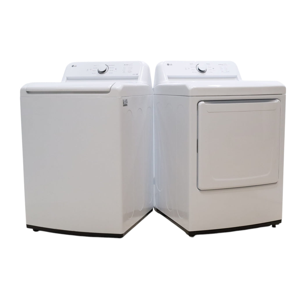 Pictures of ENERGY STAR LG 4.1 cu. ft. Top Load Washing Machine with 4-Way Agitator and ENERGY STAR LG 7.3 cu. ft. Electric Dryer with Smart Diagnosis - Scratch & Dent - Minor - Neu Appliance Outlet - Discount Appliance Outlet in Austin, Tx