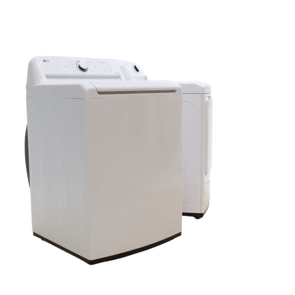 Pictures of ENERGY STAR LG 4.1 cu. ft. Top Load Washing Machine with 4-Way Agitator and ENERGY STAR LG 7.3 cu. ft. Electric Dryer with Smart Diagnosis - Scratch & Dent - Minor - Neu Appliance Outlet - Discount Appliance Outlet in Austin, Tx