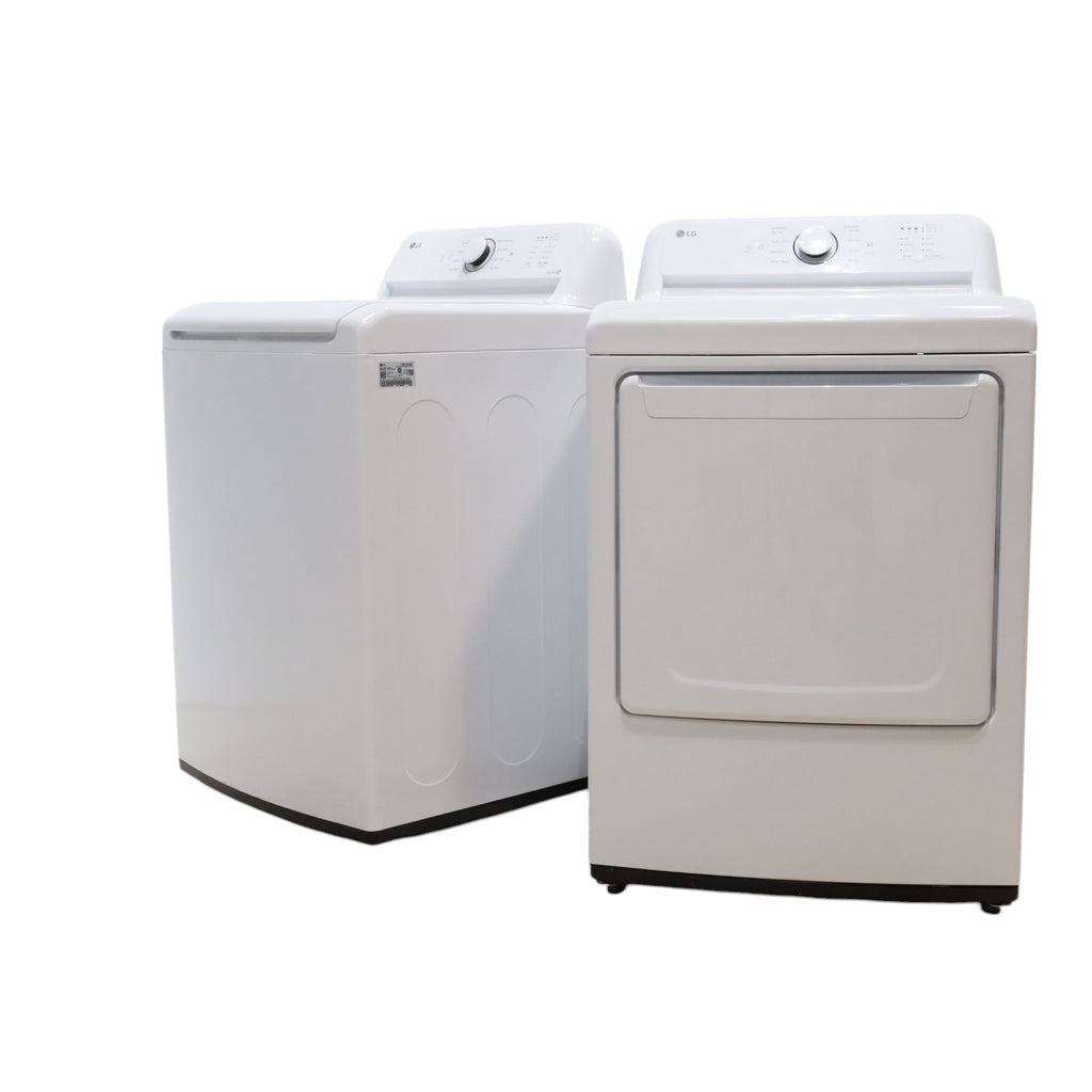 ENERGY STAR LG 4.1 cu. ft. Top Load Washing Machine with 4-Way Agitator and  ENERGY STAR LG 7.3 cu. ft. Electric Dryer with Smart Diagnosis - Scratch & Dent - Minor