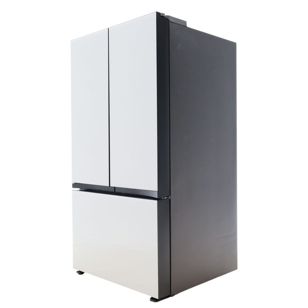 Samsung Bespoke 3-Door French Door Refrigerator (30 cu. ft.) with Beverage Center™ in White Glass - Open Box