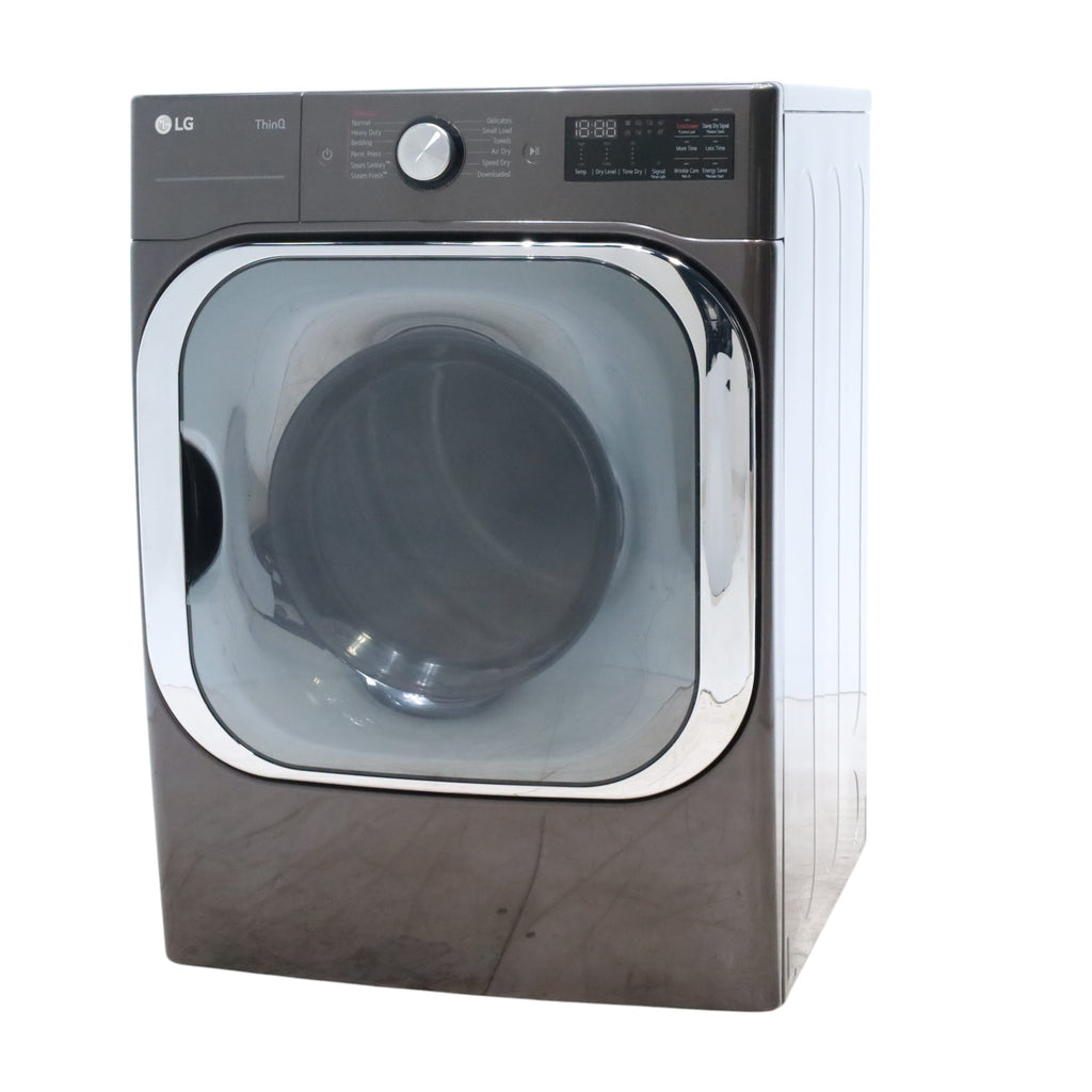 LG Black Steel 9.0 cu. ft. Mega Capacity Smart wi-fi Enabled Front Load Electric Dryer with TurboSteam™ and Built-In Intelligence - Open Box