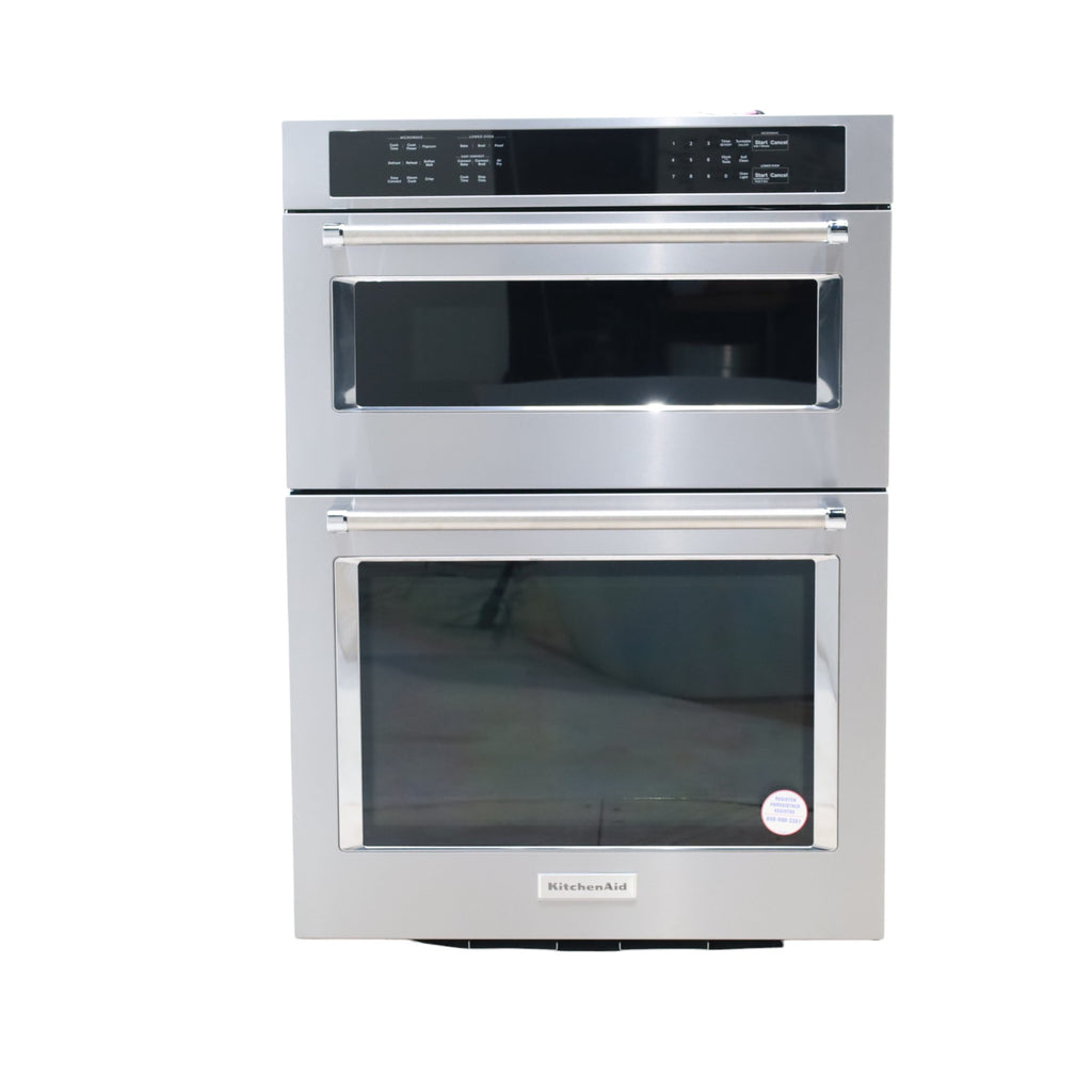Pictures of KitchenAid® Print Shield Stainless 30" Combination Microwave Wall Ovens with Air Fry Mode and Even-Heat™ True Convection KOEC530PPS - Open Box - Neu Appliance Outlet - Discount Appliance Outlet in Austin, Tx