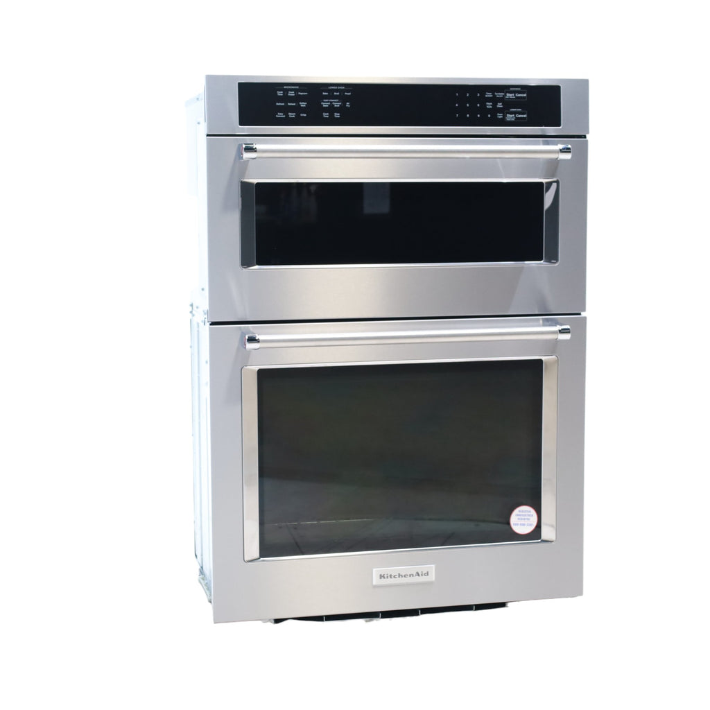 Pictures of KitchenAid® Print Shield Stainless 30" Combination Microwave Wall Ovens with Air Fry Mode and Even-Heat™ True Convection KOEC530PPS - Open Box - Neu Appliance Outlet - Discount Appliance Outlet in Austin, Tx