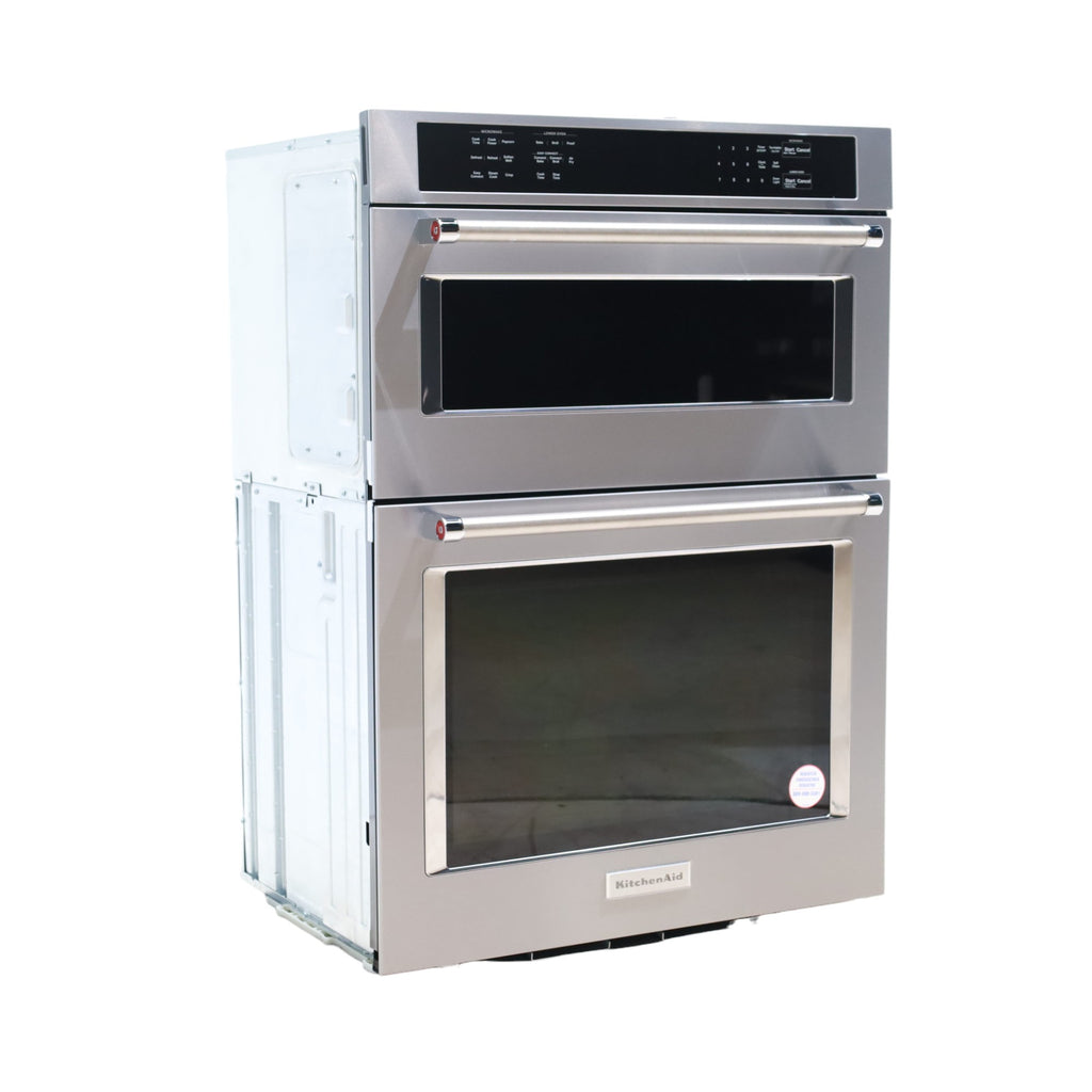 Pictures of KitchenAid® Print Shield Stainless 30" Combination Microwave Wall Ovens with Air Fry Mode and Even-Heat™ True Convection KOEC530PPS - Open Box - Neu Appliance Outlet - Discount Appliance Outlet in Austin, Tx
