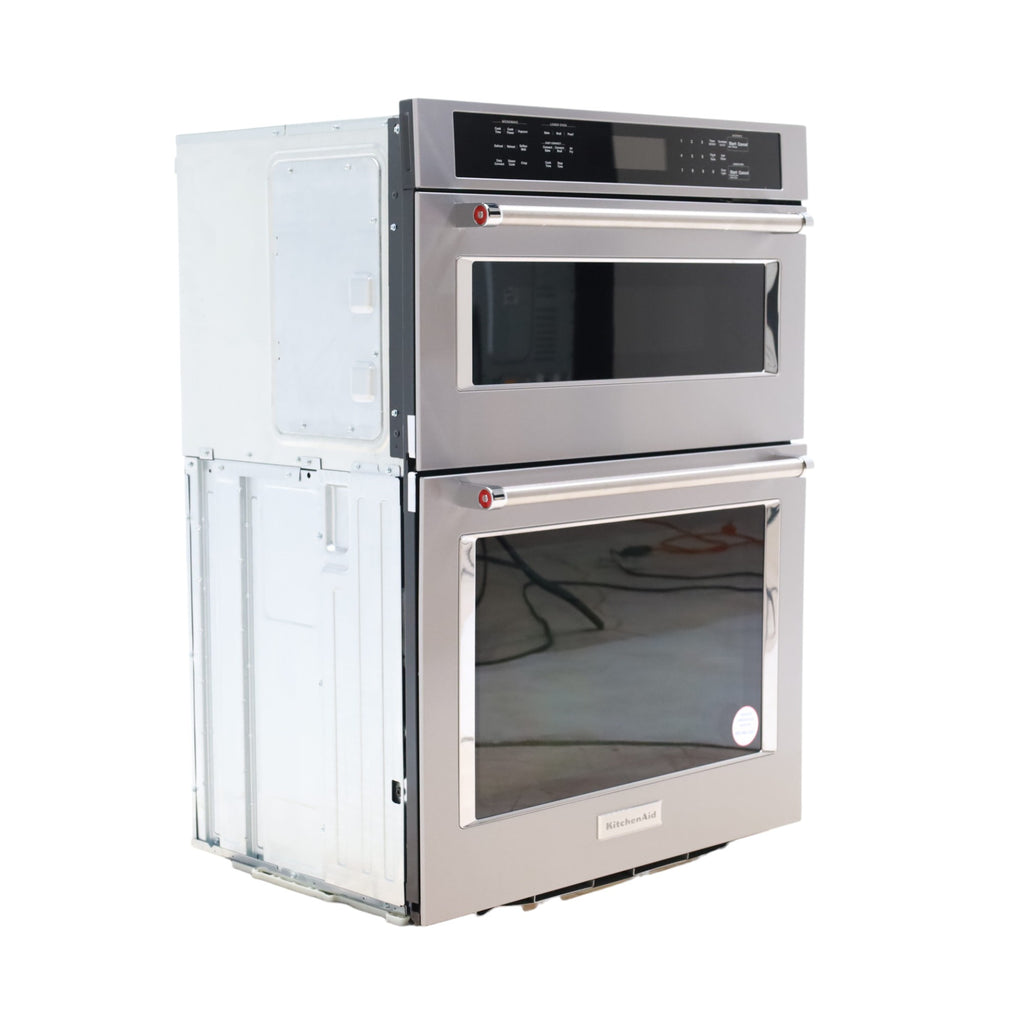 Pictures of KitchenAid® Print Shield Stainless 30" Combination Microwave Wall Ovens with Air Fry Mode and Even-Heat™ True Convection KOEC530PPS - Open Box - Neu Appliance Outlet - Discount Appliance Outlet in Austin, Tx