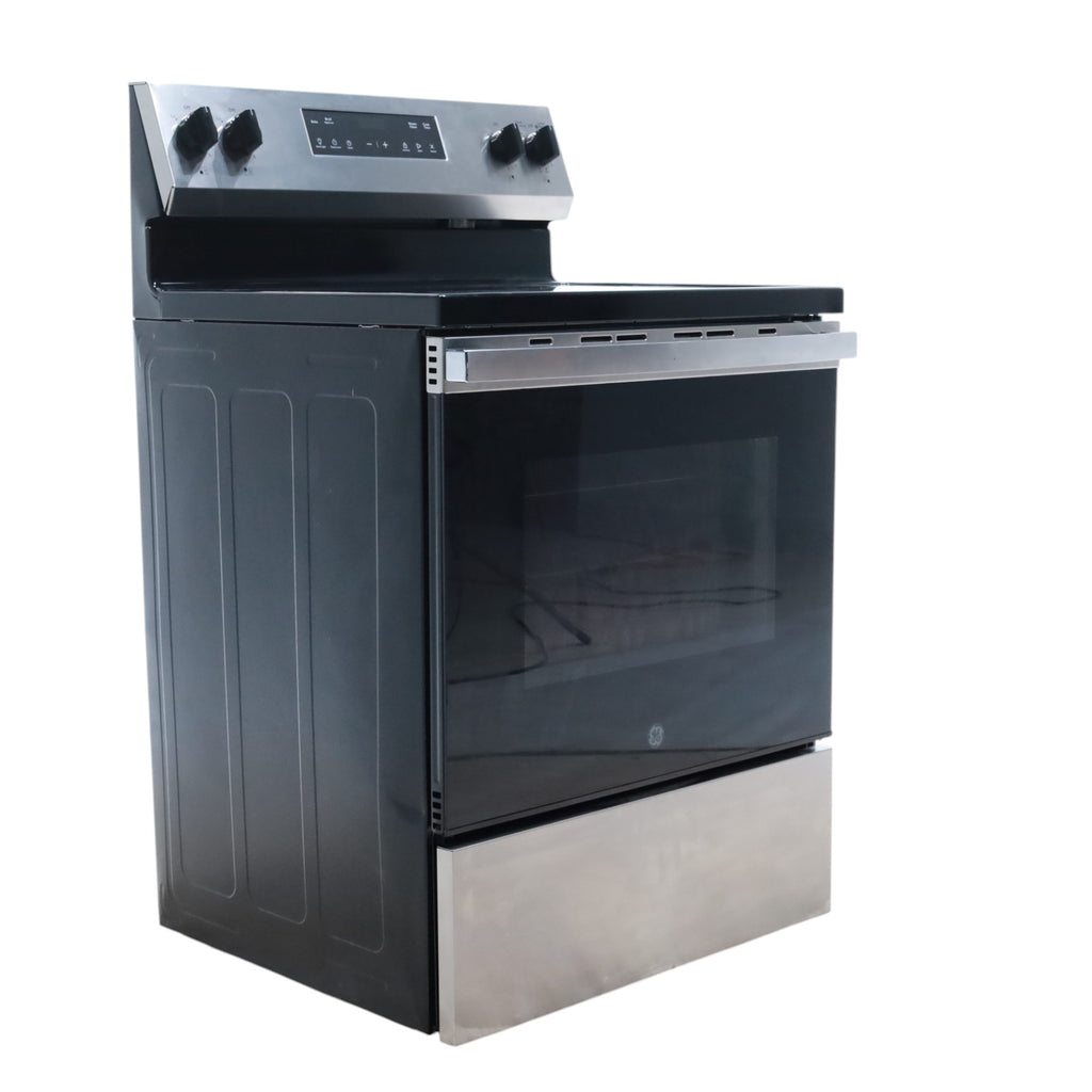 Pictures of GE® Stainless Steel ENERGY STAR® 30" Free-Standing Electric Range with 4 Burner Radiant Cooktop GRF400SVSS - Scratch & Dent - Minor - Neu Appliance Outlet - Discount Appliance Outlet in Austin, Tx