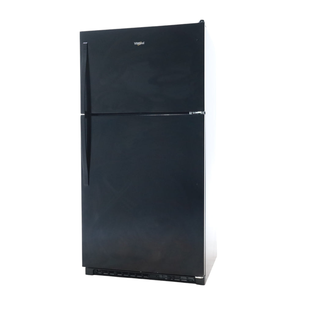 33 in. Wide Black Whirlpool 20.5 cu. ft. Top Freezer Refrigerator with Icemaker - Open Box