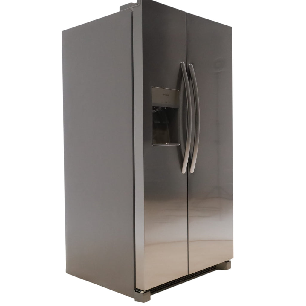 ENERGY STAR Frigidaire Fingerprint Resistant Stainless Steel 25.6 cu. ft. Side by Side Refrigerator with Water and Ice Dispenser - Scratch & Dent - Minor