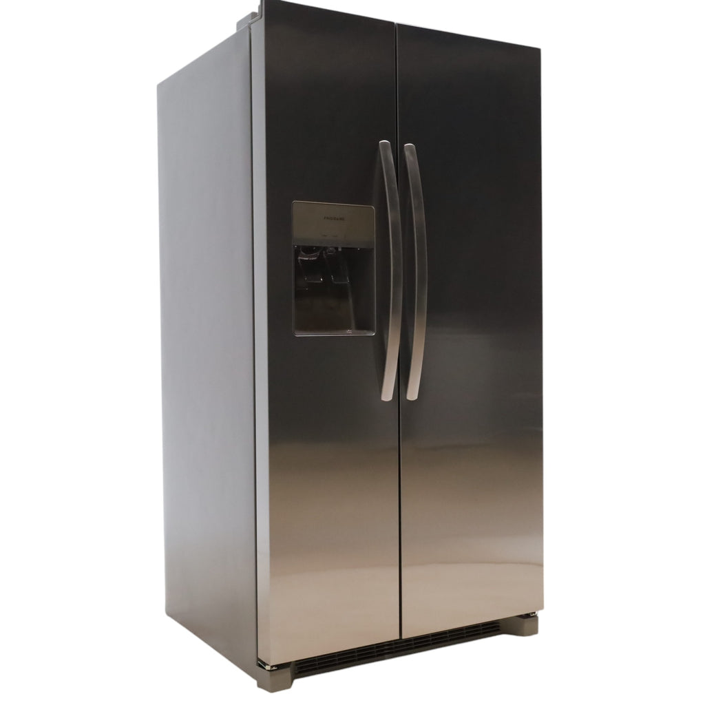 ENERGY STAR Frigidaire Fingerprint Resistant Stainless Steel 25.6 cu. ft. Side by Side Refrigerator with Water and Ice Dispenser - Scratch & Dent - Minor