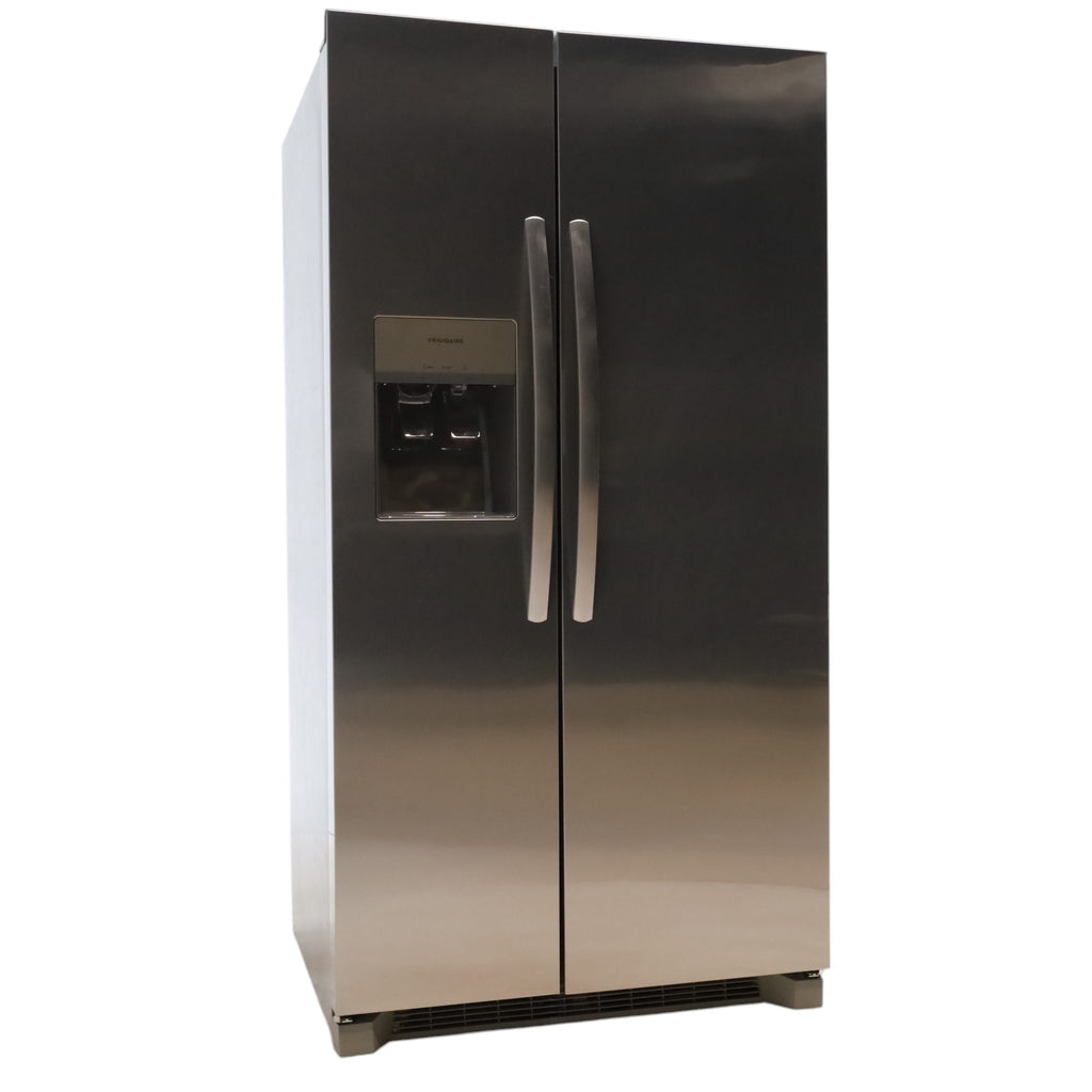 ENERGY STAR Frigidaire Fingerprint Resistant Stainless Steel 25.6 cu. ft. Side by Side Refrigerator with Water and Ice Dispenser - Scratch & Dent - Minor