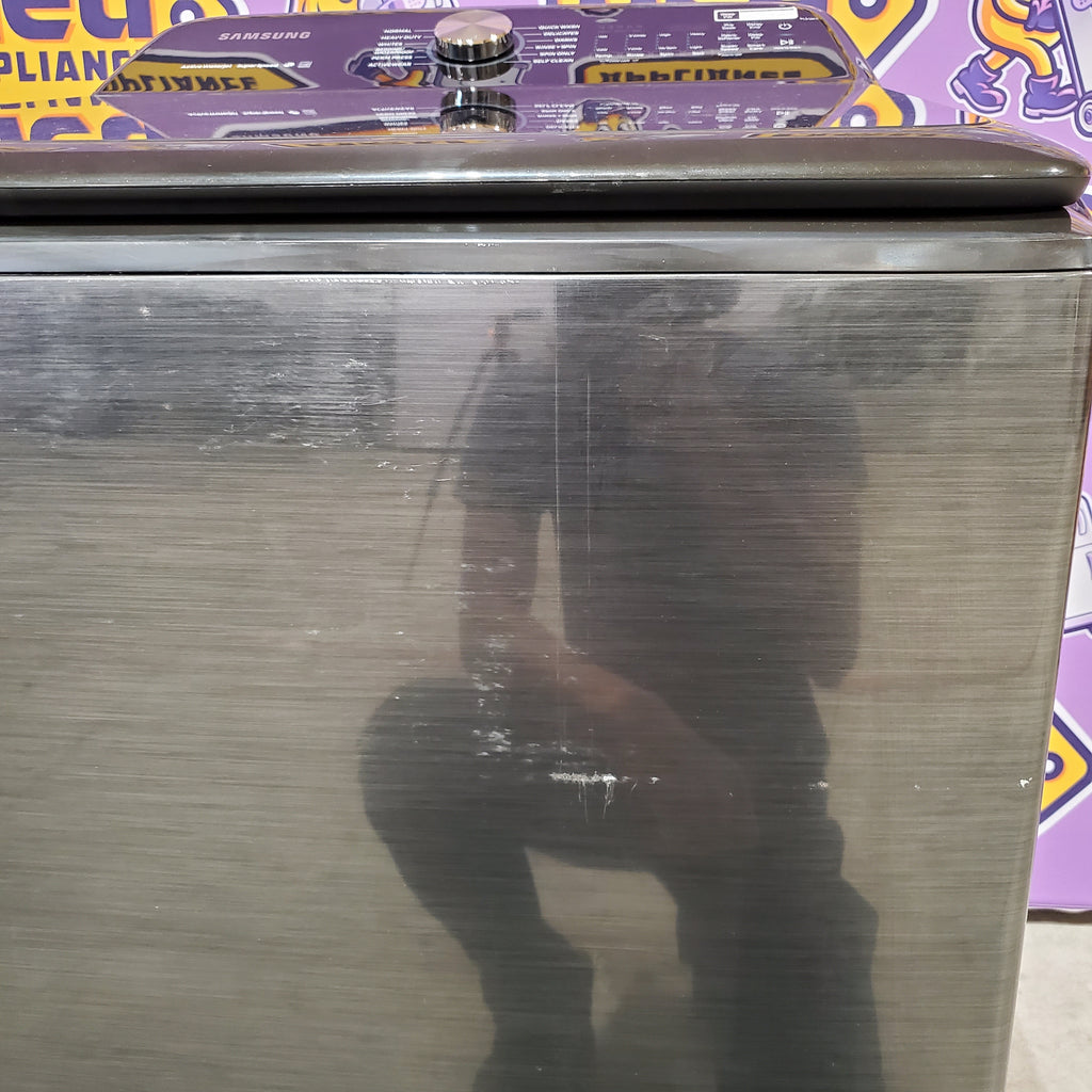 Pictures of Samsung 5.0 cu. ft. Energy Star Top Load Washer with Active Water Jet in Black Stainless Steel 1CR04015 - WA50R5400AV - Certified Refurbished - Neu Appliance Outlet - Discount Appliance Outlet in Austin, Tx