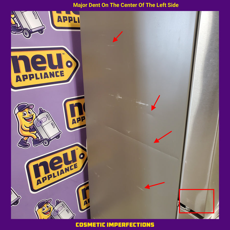 LG 26 cu ft ENERGY STAR Counter-Depth Smart French Door Refrigerator in Fingerprint Resistant Stainless Steel with Dual Ice Maker LRFXC2606S - Scratch & Dent (Major)