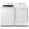Pictures of Samsung 4.5 cu. ft. Top Load Washer with Vibration Reduction Technology+ in White WA45T3200AW - Certified Refurbished and Samsung 7.2 cu. ft. Electric Dryer with Sensor Dry in White DVE45T3200W - Certified Refurbished - Neu Appliance Outlet - Discount Appliance Outlet in Austin, Tx